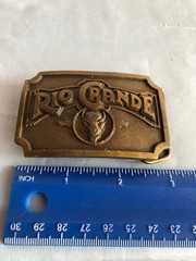 Humphreys Leather Goods RIO GRANDE Brass Tone Belt Buckle #F33