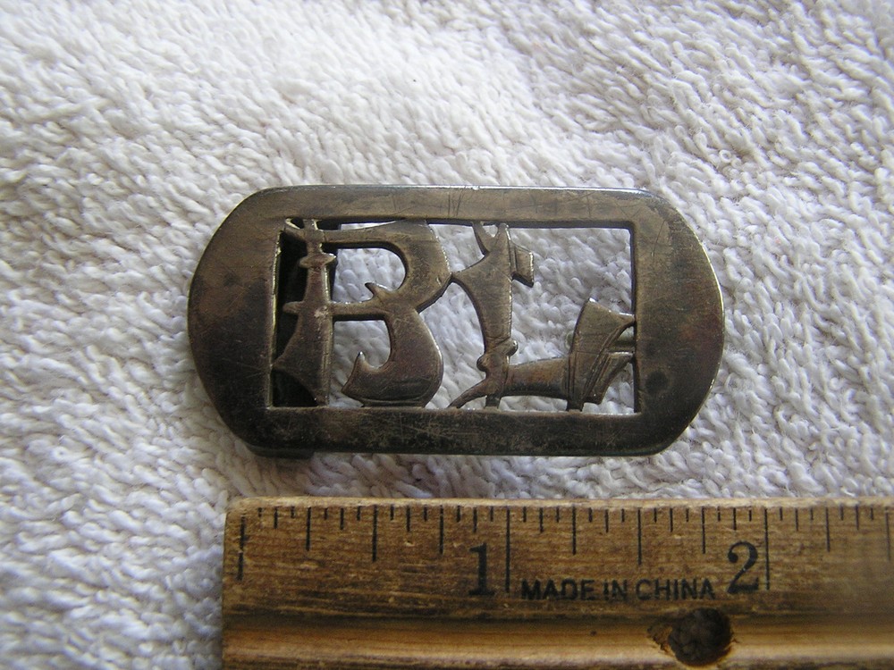 Vintage Marshall Field Co. Hand Made Belt Buckle Sterling Silver