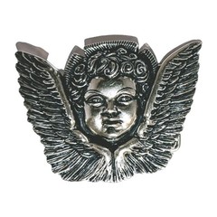 Vtg Washed Up Hollywood Belt Buckle Gothic 3D Cherub Angel Pewter Metal Y2K A+!