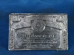 vintage 80s BUDWEISER BEER BELT BUCKLE cowboy bud Light Alcohol bar