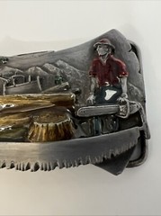 Bergamont Lumberjack Vintage Belt Buckle 1981 Siskiyou Williams Oregon Carpenter