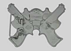 Skull Belt Buckles Gun Silver Metal Emblem Vintage Pirate Men Women BlingTattoo