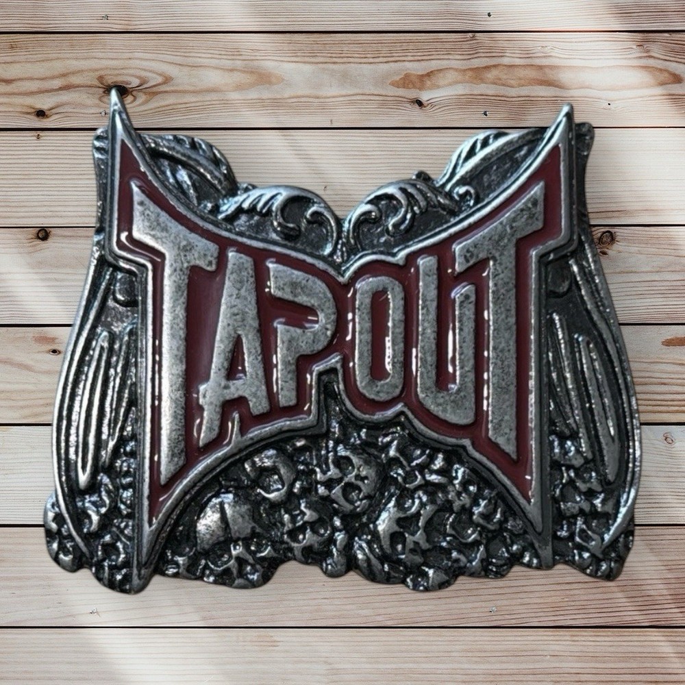 Vintage MMA UFC TAPOUT Belt Buckle Heavy Metal Skulls Graveyard Belt Buckle