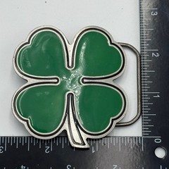 Great American Products 2001 Green Four Leaf Clover Fine Pewter Belt Buckle 4602