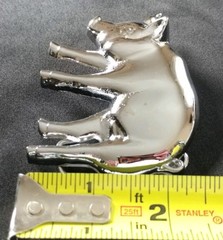PIG FARMER HOG FARM ANIMAL CHROME PLATED SHAPED SOLID BRASS BELT BUCKLE BARON