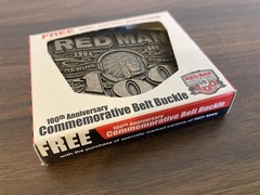 Red Man Belt Buckle 100 Year Anniversary Metal 2004 In Box NOS