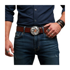 Men Women Silver Metal Buckle Spinning USA Flag United States America Hip Hop
