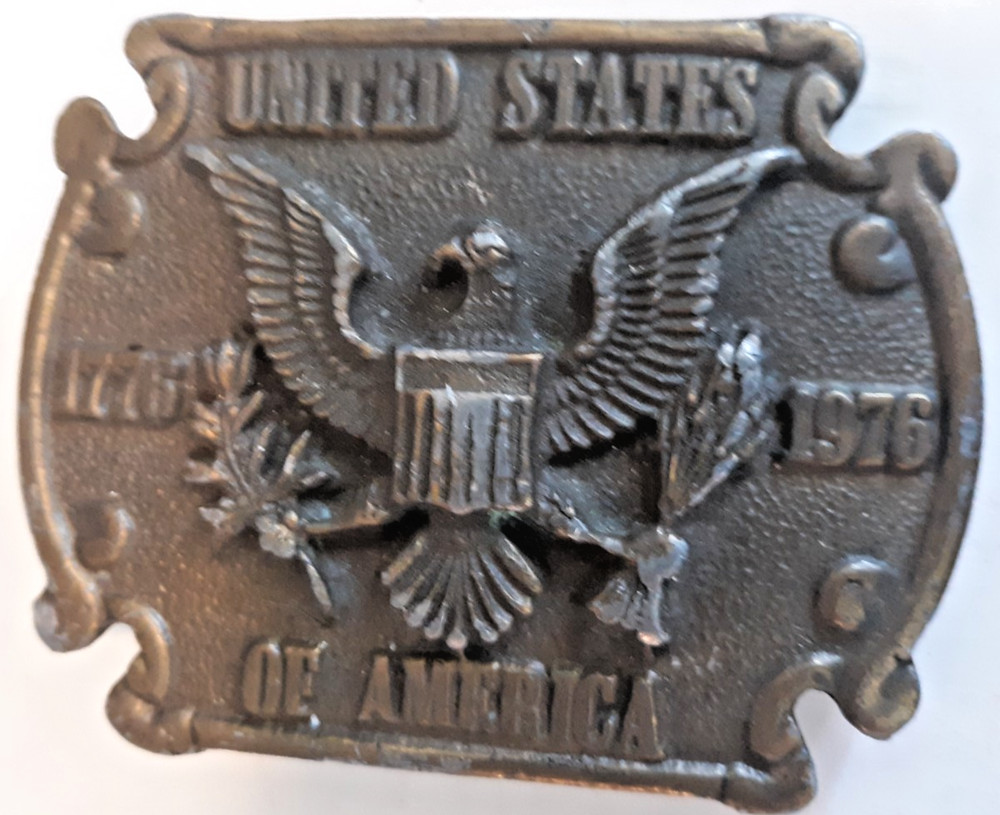 belt buckle United States of America Eagle 1776-1976 Bicentennial 3.25&Prime; long