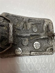 Vintage 1984 Bergamot Brass Works Farm Scenery Belt Buckle AS IS