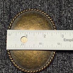 Oval Belt Buckle Blank Rope Edge Antique Bronze Finish QC11659 Western Craft