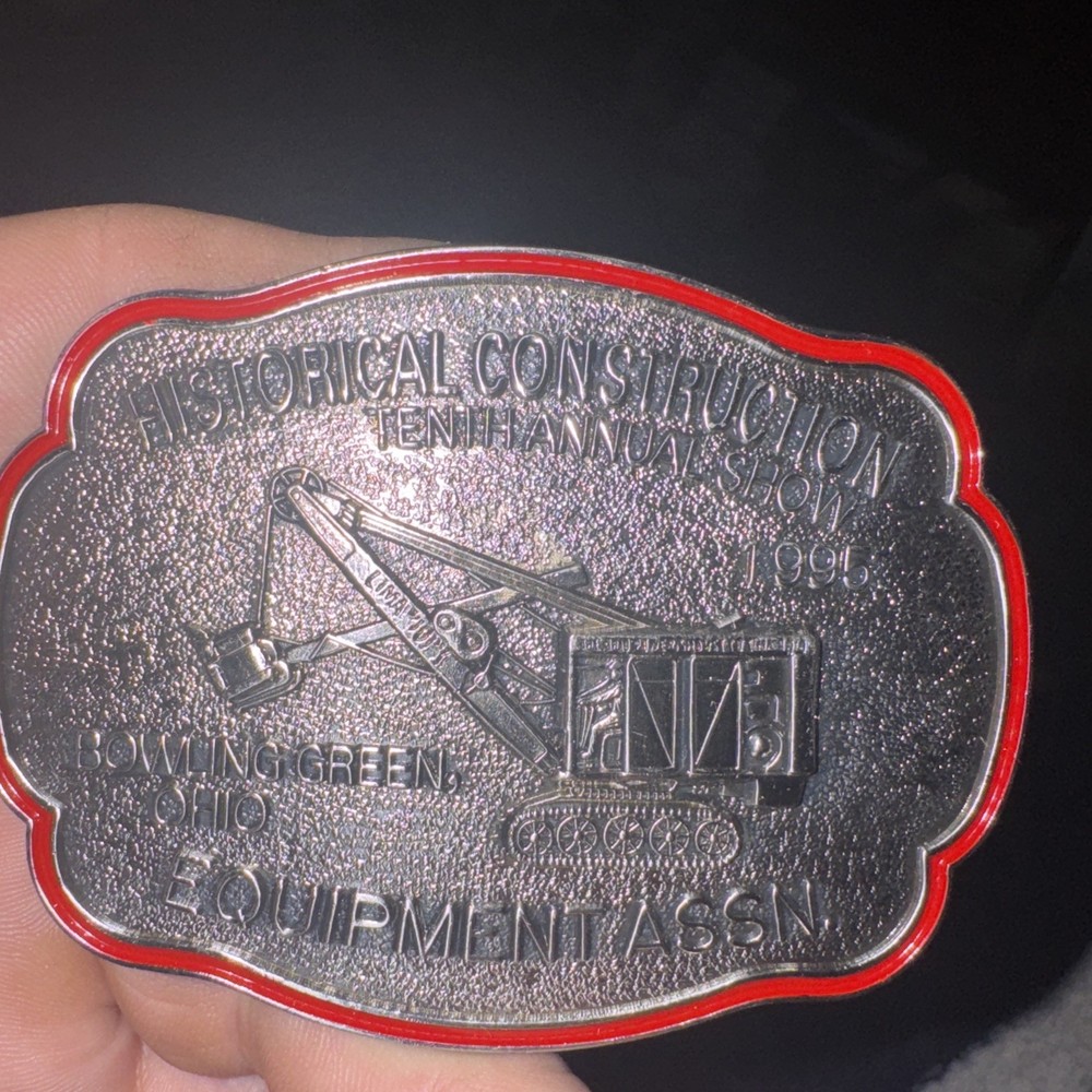 Historical Construction Equipment Show Belt Buckle Limited Edition Embossed 1995