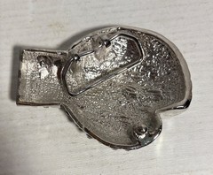Boxing Glove Belt Buckle Silver Rhinestone Bling Ringside Men & Women 3.5 x 2.5&Prime;