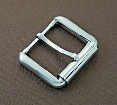 New 1 1/2&Prime; (#61) pin roller buckle, brushed nickel finish jean casual USA