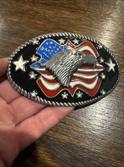 Bald Eagle Motorcycle Belt Buckle Cowboy Rodeo Collector American USA Patriot