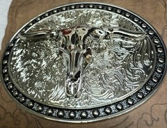 Western Rodeo, Bull Riding with 3-D Bull or Steer metal belt Buckle, New! #8