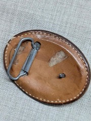 vintage TOOLED belt buckle WESTERN cowhide leather COWBOY laced