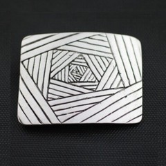 Infinity Graphic Belt Buckle Interchangeable Buckle Dark Silver for 4cm Leather