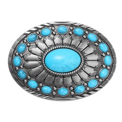 Men&rsquo;s Women&rsquo;s Vintage Cow Skull Turquoise Belt Buckle Western Cowboy Accessories