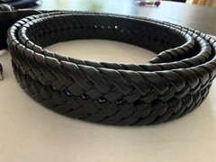 Imitation Leather Braided Belt Dark Brown Size 42 Silver Buckle Men&rsquo;s Casual
