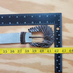 Vintage Leather Belt Vera Pelle Patrizia Pepe Firenze Italia Metal Eagle Buckle