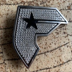 New Men Women Cosplay Famous Star and Straps Belt Buckle Initial F Silver Metal