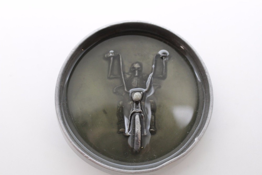 New Men Round Belt Buckle Silver Metal Cowboy Western Biker Skeleton Motorcycle