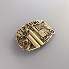 Vintage Bronze Plated Welder Trades Tradesman Belt Buckle also Stock in US