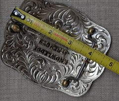 vintage RRR belt buckle OVERSIZED western cowboy BARAJAS rodeo ready ranchwear