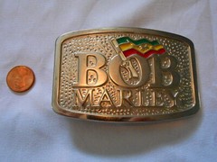 BOB MARLEY Flag belt buckle – solid brass – 56 Hope road Music Reggae Whailers