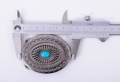 Vintage Silver Southeast Cowboy Fashion Floral Turquoise Metal Belt Buckle Huge