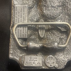 Siskiyou 1989 3-D Belt Buckle Horses Q-35 Brass Buckle w/ Metal Loop USA Made