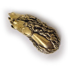 Horses Couple Running Brass Belt Buckle