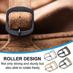 16Pcs 0.7&Prime; Single Prong Belt Buckle Roller Buckle Black/Silver/Light Gold/Brown
