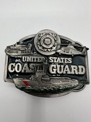(2) Vintage United States Coast Guard Military Belt Buckle 1982/1988 Made In USA