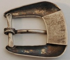 Native American OLD PAWN Navajo Sterling Silver Hand Stamped Belt Buckle OLD