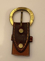 2 Vintage Brass Square & Oval Center Bar Pin Buckle for Belt Strap