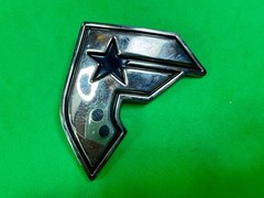 Famous Stars and Straps F Logo Belt Buckle Silver Black Metal Y2K