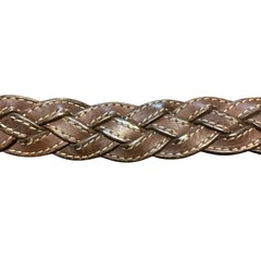 Gap Braided Leather Belt Brown Woven Solid Brass Buckle Men Small Vintage Style