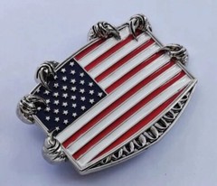 USA U.S. American Flag Patriotic Western Style Large Metal Belt Buckle