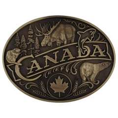 Montana Silversmiths State Heritage Antiqued Oval Brass Western Belt Buckle New
