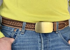 Engraved Solid Brass Belt Buckle Custom Personalized Monogrammed Buckle