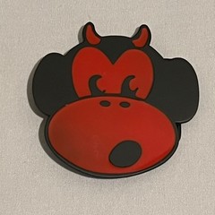 Novelty Devil Monkey Belt Buckle Black Red Cartoon Metal PVC Accessory Retro