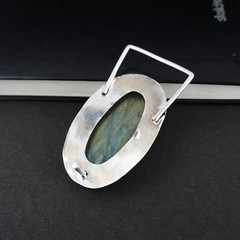 Natural Labradorite Gemstone Handmade 925 Sterling Silver Vintage Belt Buckle