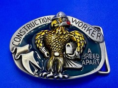 Construction Worker , Rooster Cock A Breed Apart Belt Buckle In New Condition!