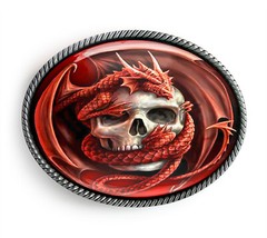 Dragon Skull Belt Buckle – Gothic Fantasy Handmade Buckle – 100