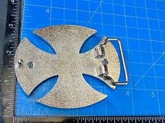 Maltese Iron Cross Religious Gothic Punk Vibe Cutout Silver Color Belt Buckle