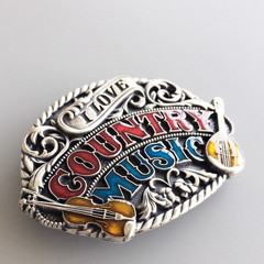 Western Men Zinc alloy Leather Belt Buckle American Country Music Pattern