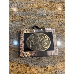NIB Montana Silversmiths Texas State Seal Belt Buckle Brass Tone Western NEW