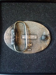 Vintage 1994 Golden Eagles NRA Pewter Belt Buckle Ltd Ed Rifle In Original Box