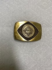 Vintage Solid Brass Williamette Salmon Quest Belt Buckle